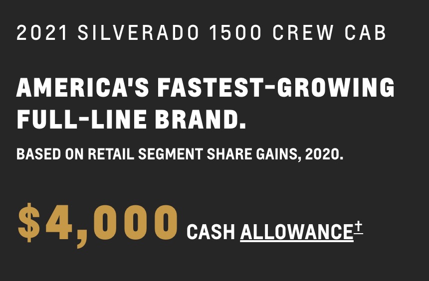 Chevrolet Silverado Incentive May 2021