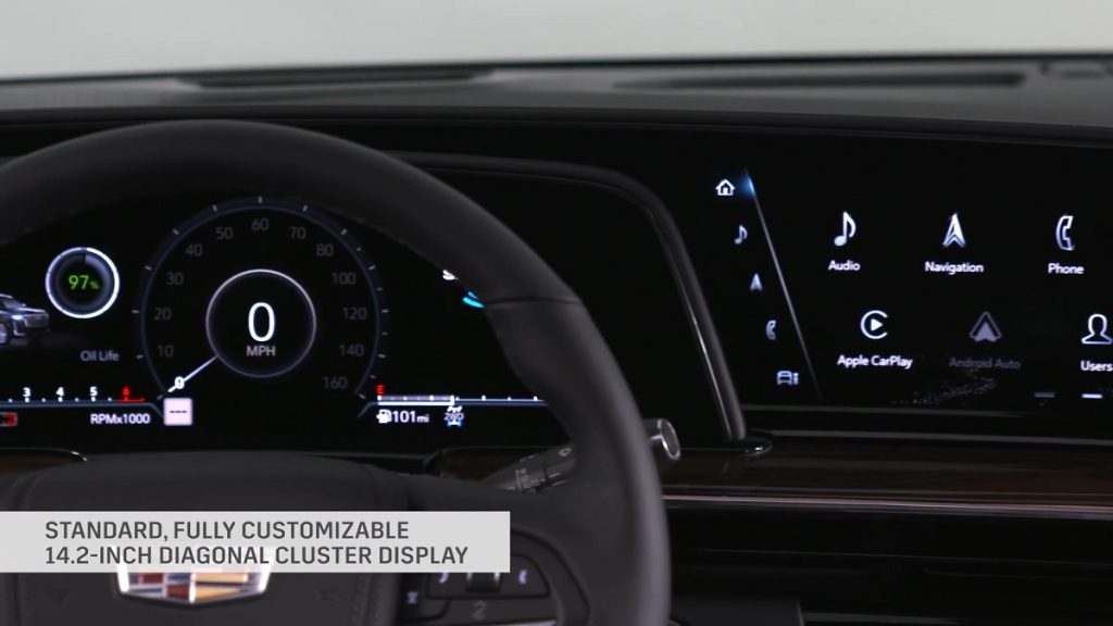 A view of the Cadillac Escalade instrument panel