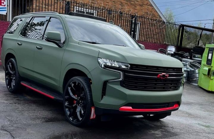 2021 Chevy Tahoe Looks Mean Wrapped In Army Green