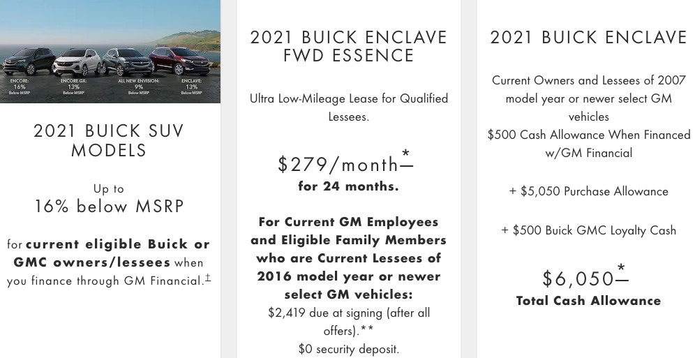 Buick Enclave discount offers