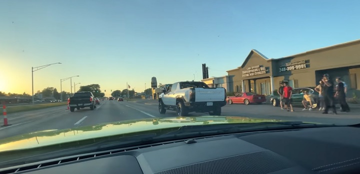 2022 Gmc Hummer Ev Spotted Cruising Down Woodward Ave Video