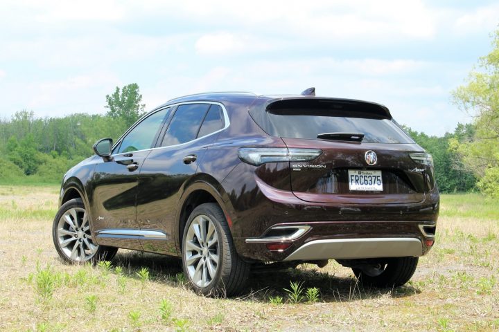 Rear three quarters view of the Buick Envision. 