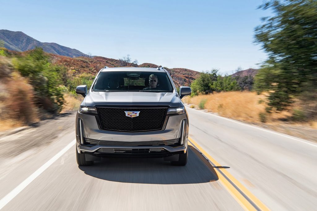 The front end of the Cadillac Escalade SUV.