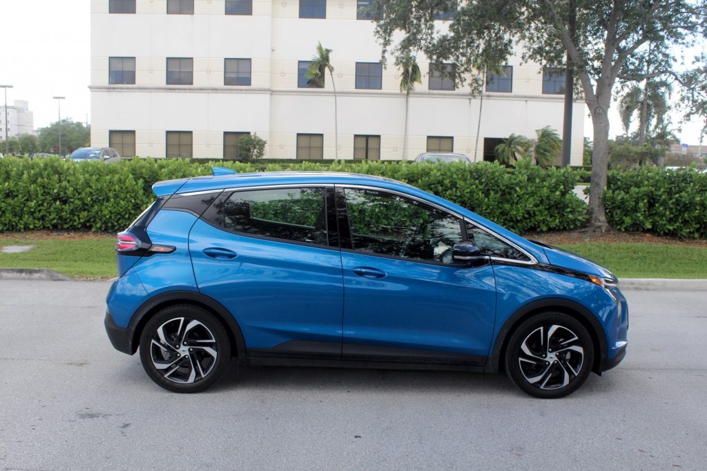 Side view of the Chevy Bolt EV. 