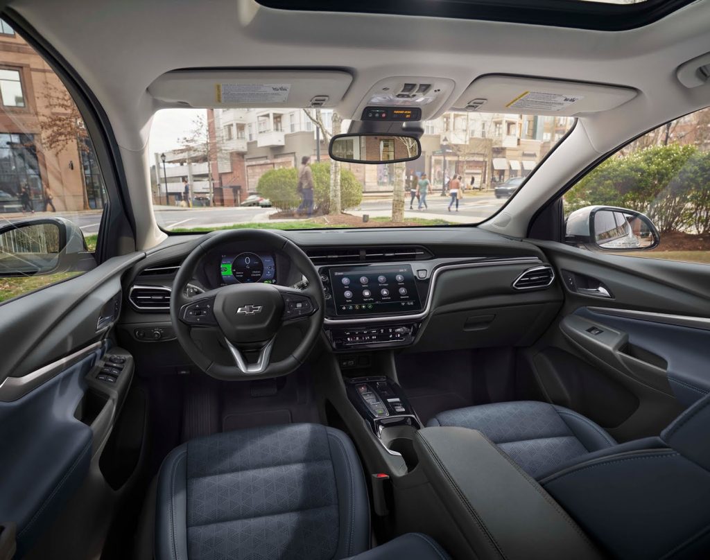Cockpit view of the Chevy Bolt EUV.