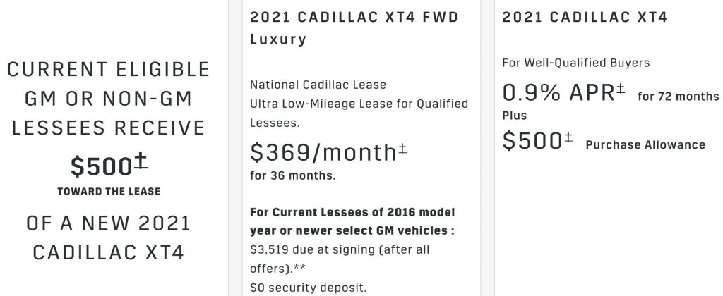 Cadillac XT4 discount