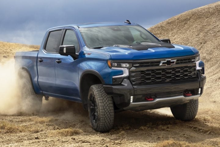 2021 Chevy Silverado 1500 ZR2 driving off road.