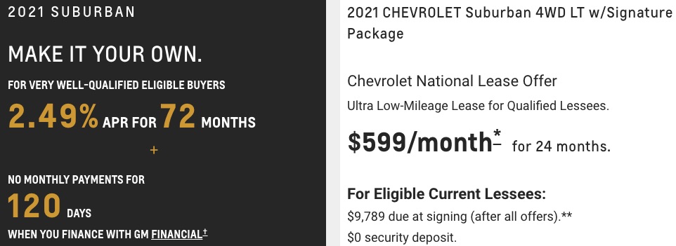 Chevy Suburban lease