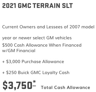 GMC Terrain discount