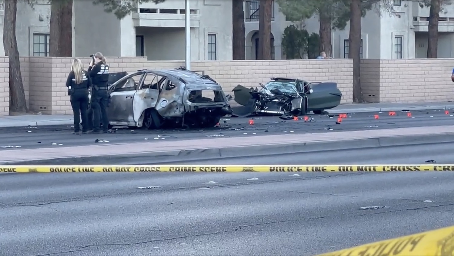 Henry Ruggs crash scene Vegas video