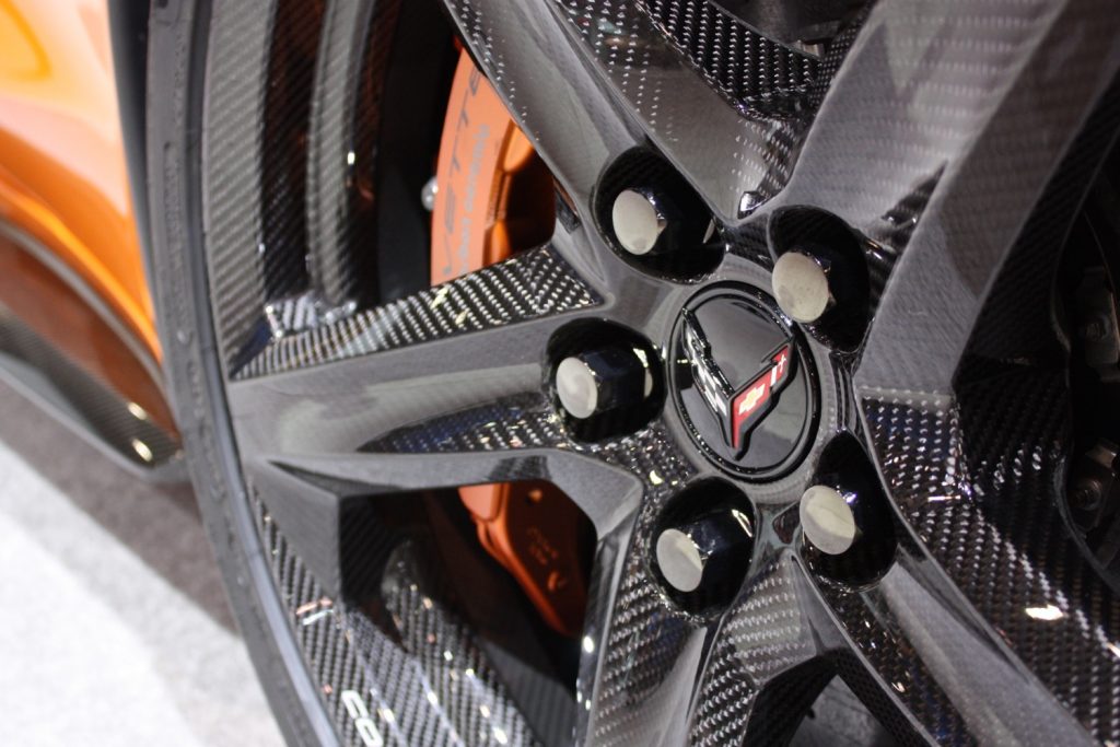 Carbon fiber wheel on a C8 Corvette Z06.