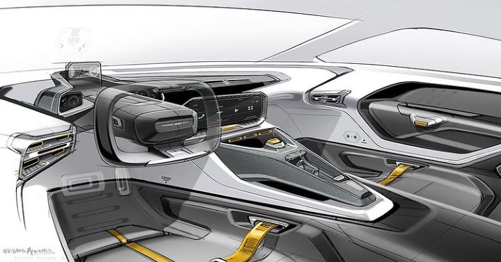 GM Design Team Shows Off Futuristic Concept Interior Sketch