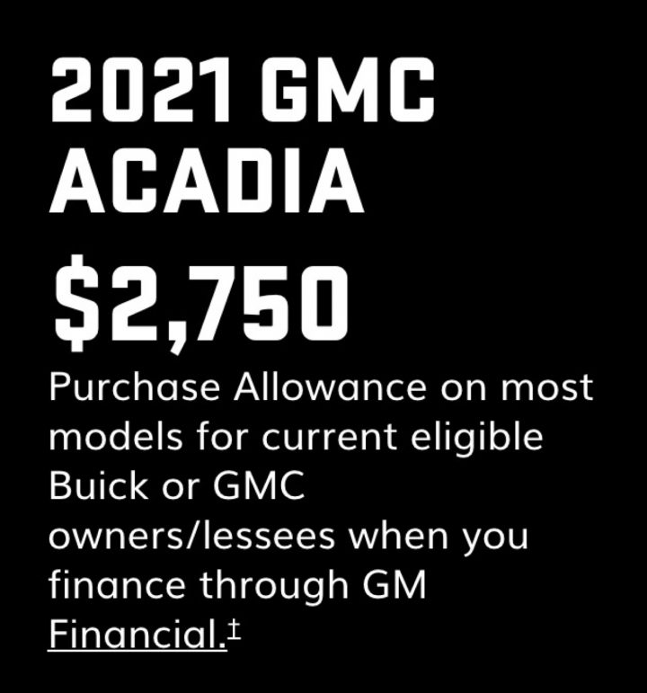 GMC Acadia Discount Takes Up To 2,750 Off In November 2021