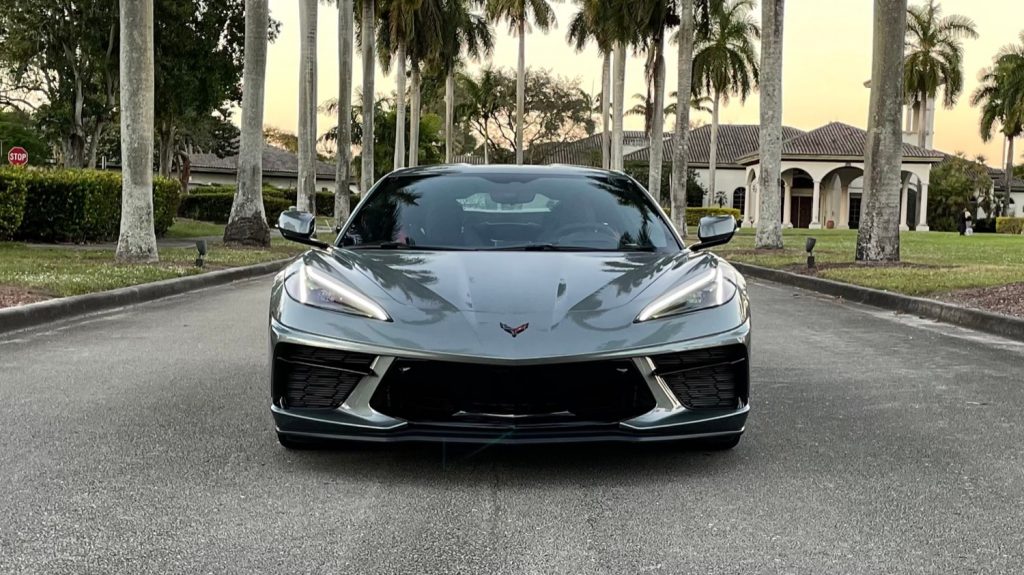 The front end of the C8 Corvette Stingray.
