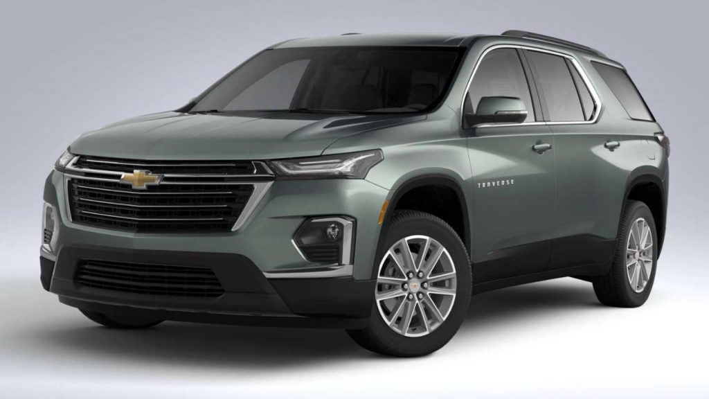 2022 Chevy Traverse painted in Silver Sage Metallic (G6N).