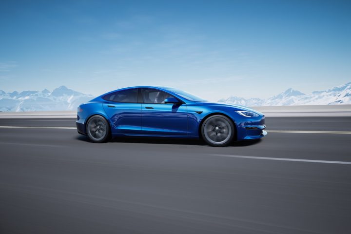 Side view of the Tesla Model S.