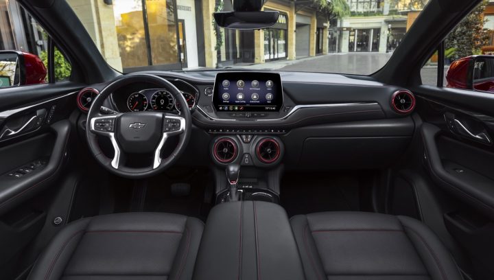 Cockpit view of the Chevy Blazer. 