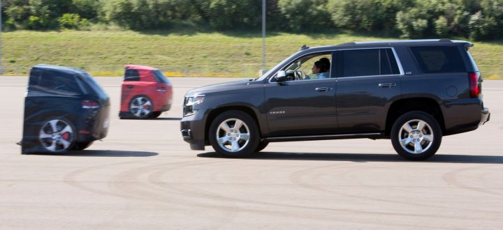 Testing Automatic Emergency Braking safety features.