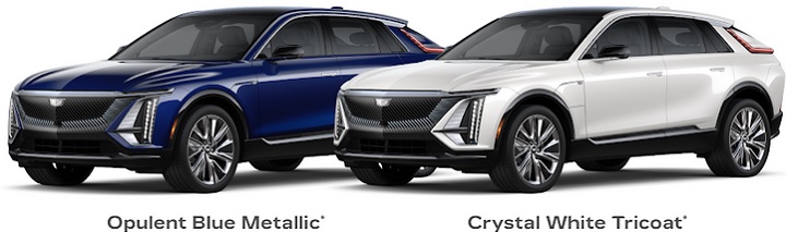 The 2023 Cadillac Lyriq AWD will be available more paint colors than the introductory RWD Debut Edition.