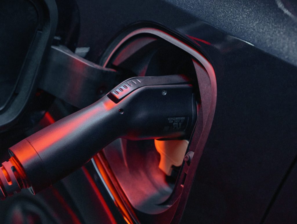 Electric vehicles charging plug-in of 2023 Chevy Bolt EUV.