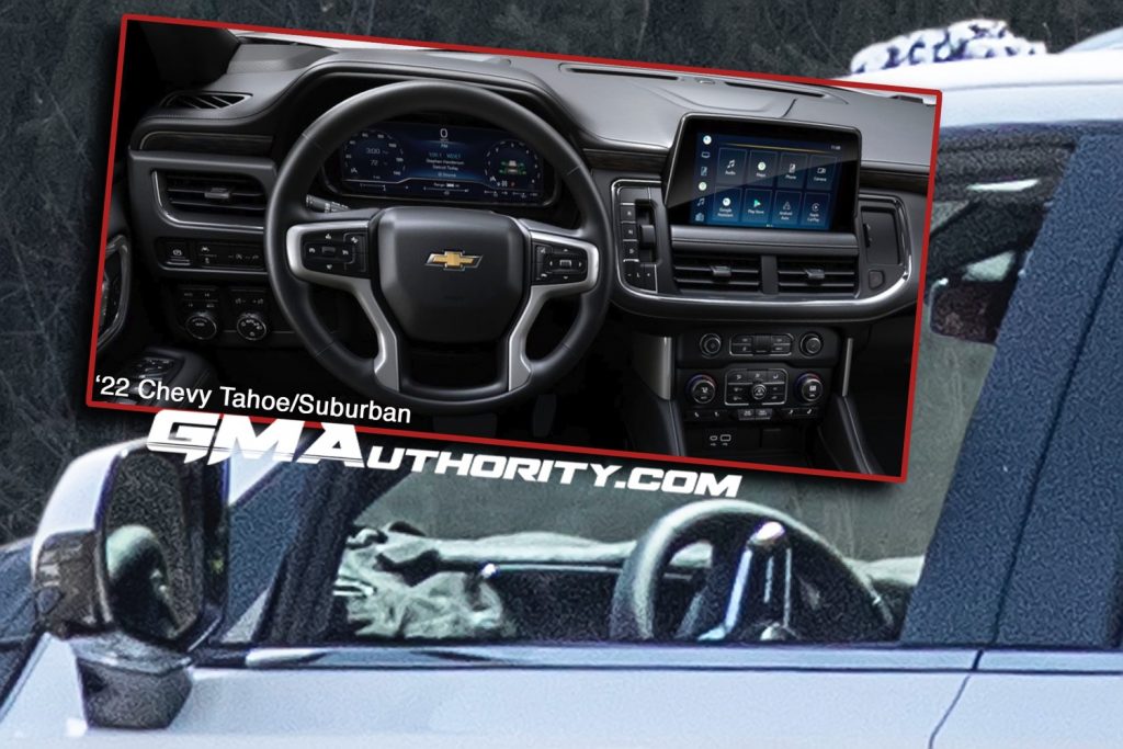 2024 Chevy Suburban Interior Pictures Crin Mersey   2024 Chevrolet Suburban Prototype Spy Shots May 2022 Interior 006 Cockpit Dash Steering Wheel Gauge Cluster Vs 2021 Tahoe Suburban 1024x683 