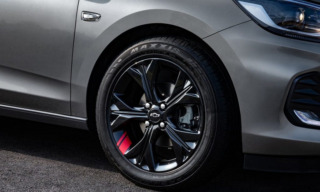 The wheel on the 2023 Chevrolet Onix Premier Redline sold in Mexico.