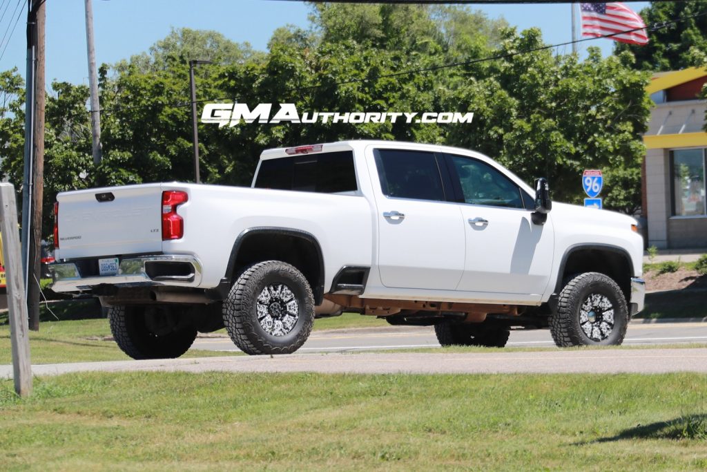 A prototype of the upcoming 2024 Silverado HD ZR2 undergoing testing in May 2022.