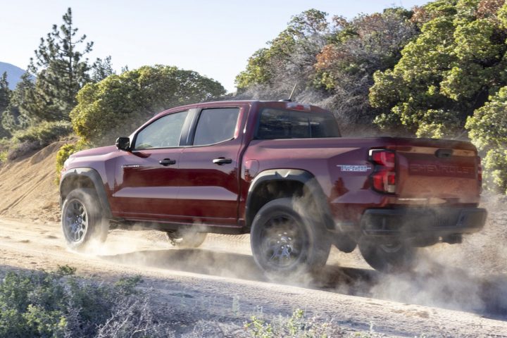 Production of the 2025 Chevy Colorado will start at a later date than initially scheduled. Shown here is a rear three-quarters view of the Chevy Colorado Trail Boss.