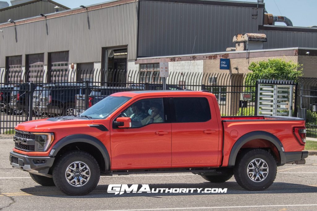 Ford F-150 Raptor being benchmarked by GM outside a GM facility.