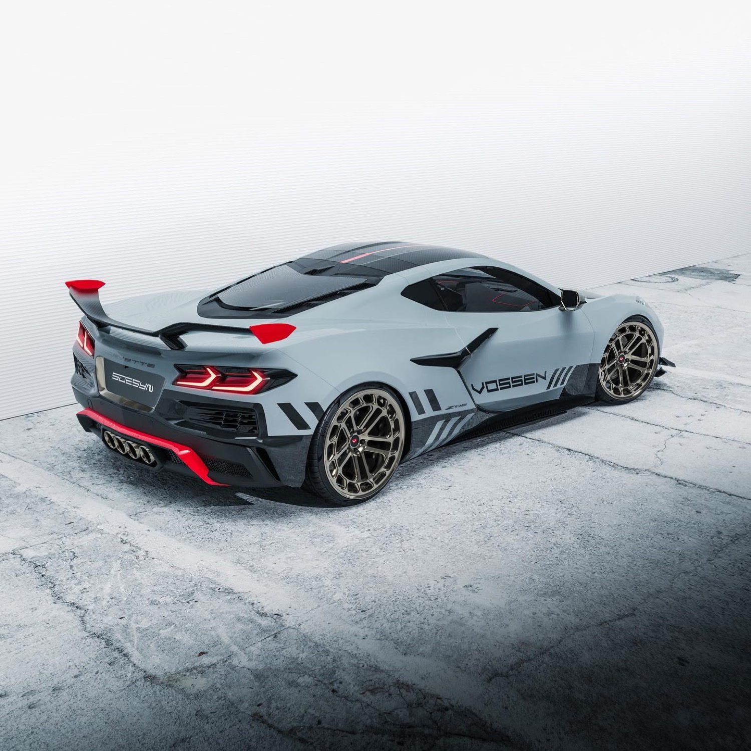 Artist Imagines Custom C8 Corvette Z06 On Vossen Wheels
