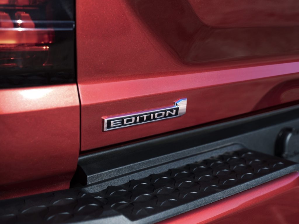 The Edition 1 badge on the 2023 GMC Canyon AT4X Edition 1.