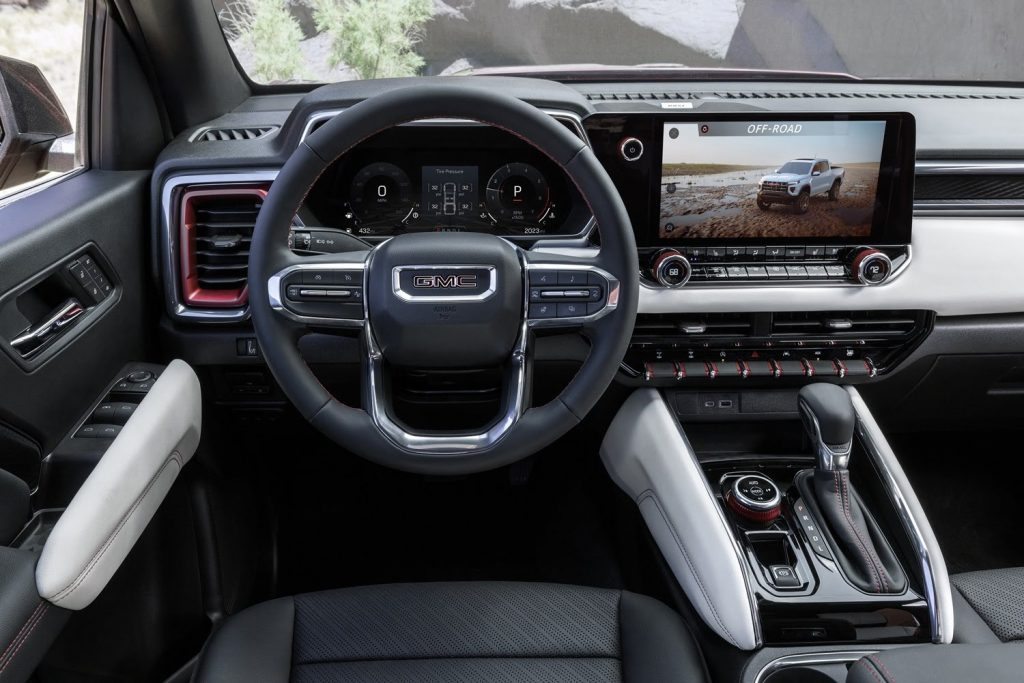 The interior of the 2023 GMC Canyon AT4X.