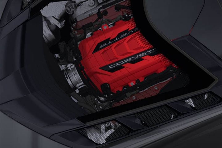 C8 LT2 Red Engine Cover