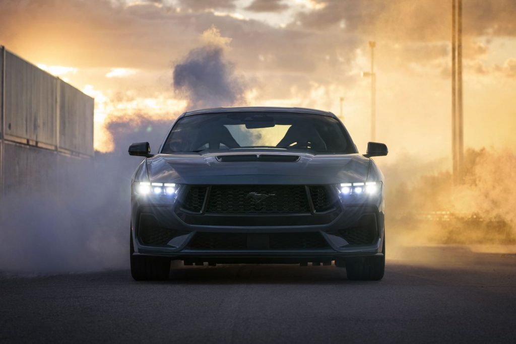 The 2024 Ford Mustang burns rubber.