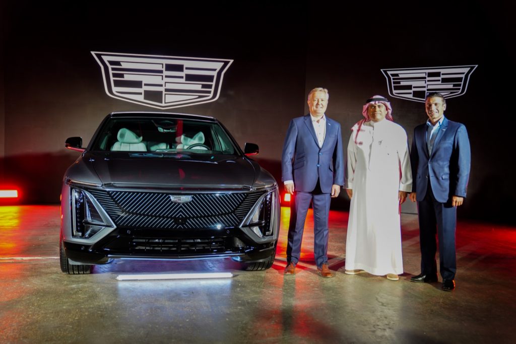 Rory Harvey, Vice-President of Global Cadillac, Kristian Aquilina, Managing Director Cadillac International Operations and Cadillac Middle East, and Waleed Aljomaih, Chief Operations Officer, Aljomaih Automotive Company
