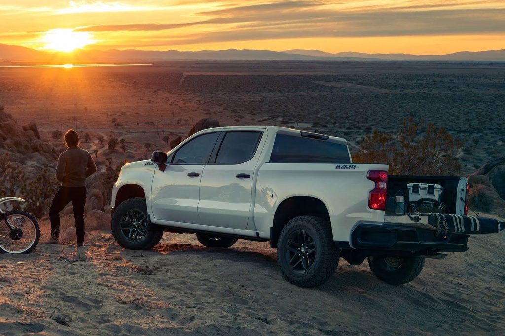 Shown here is the 2023 Chevy Silverado 1500 in the off-road LT Trail Boss trim.
