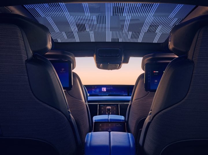View of the Cadillac Celestiq Smart Glass sunroof.