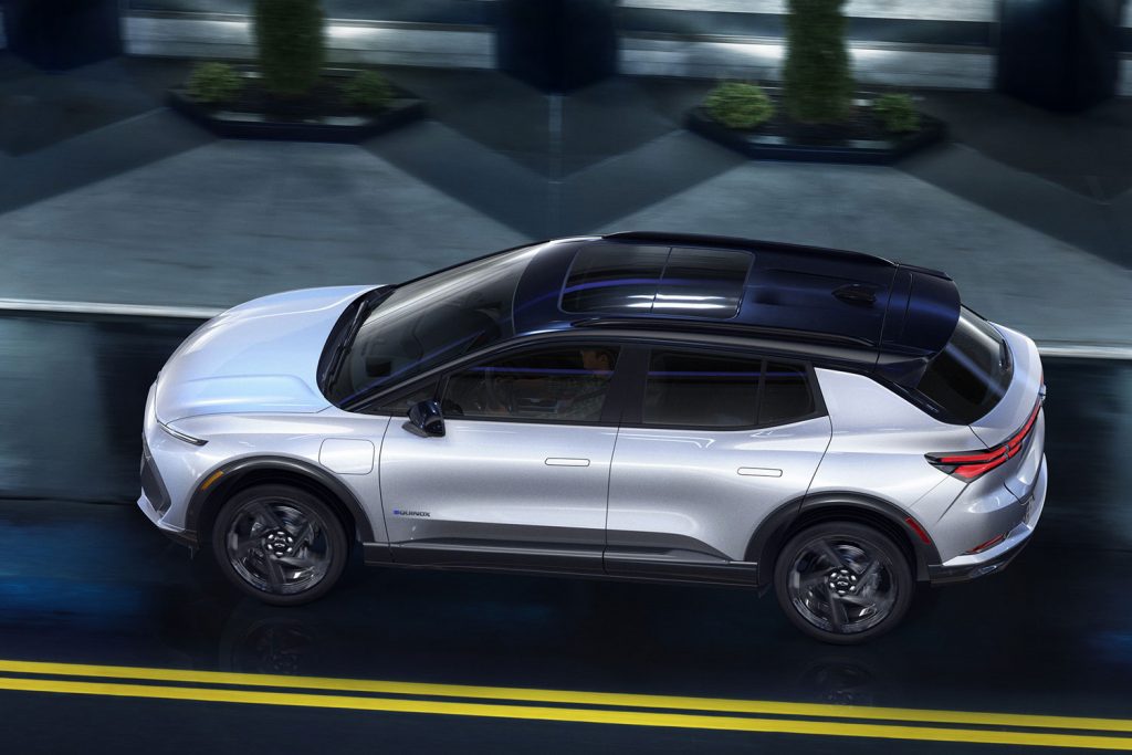 Side overhead view of the 2024 Chevy Equinox EV.