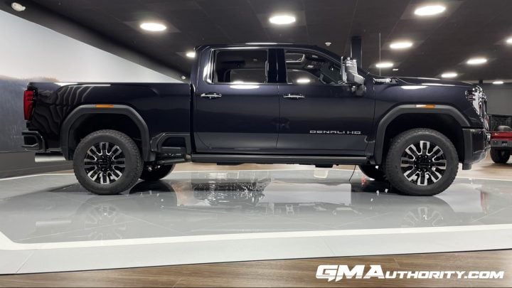 The 2025 Sierra 2500 HD gets a bevy of small changes and updates compared to the 2024 model year. Pictured here is a 2025 Sierra 2500 HD Denali. 