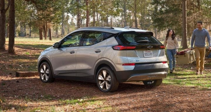 A national lease offer continues to be available on the discontinued 2023 Chevy Bolt EUV all-electric subcompact crossover, shown here. A next-generation Chevy Bolt will arrive in 2025.