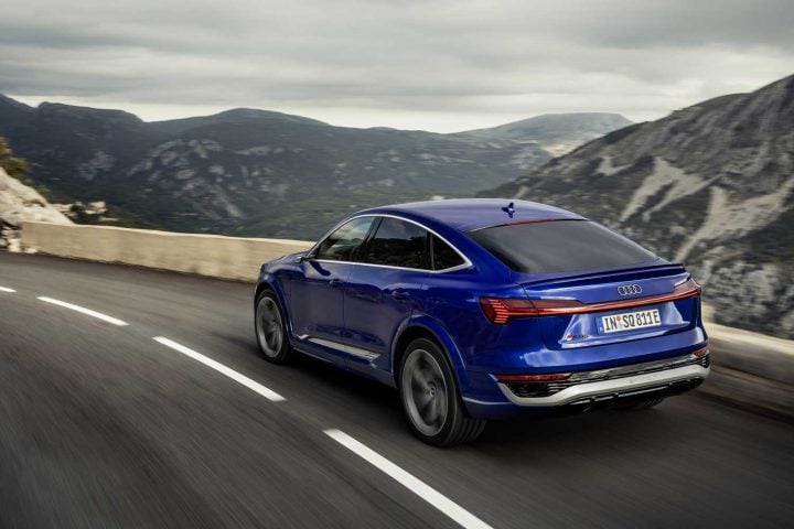 The rear end of the Audi Q8 E-Tron.