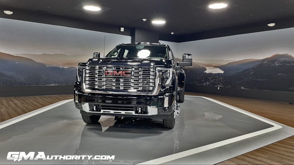 The front end of the 2024 GMC Sierra 3500HD Denali.