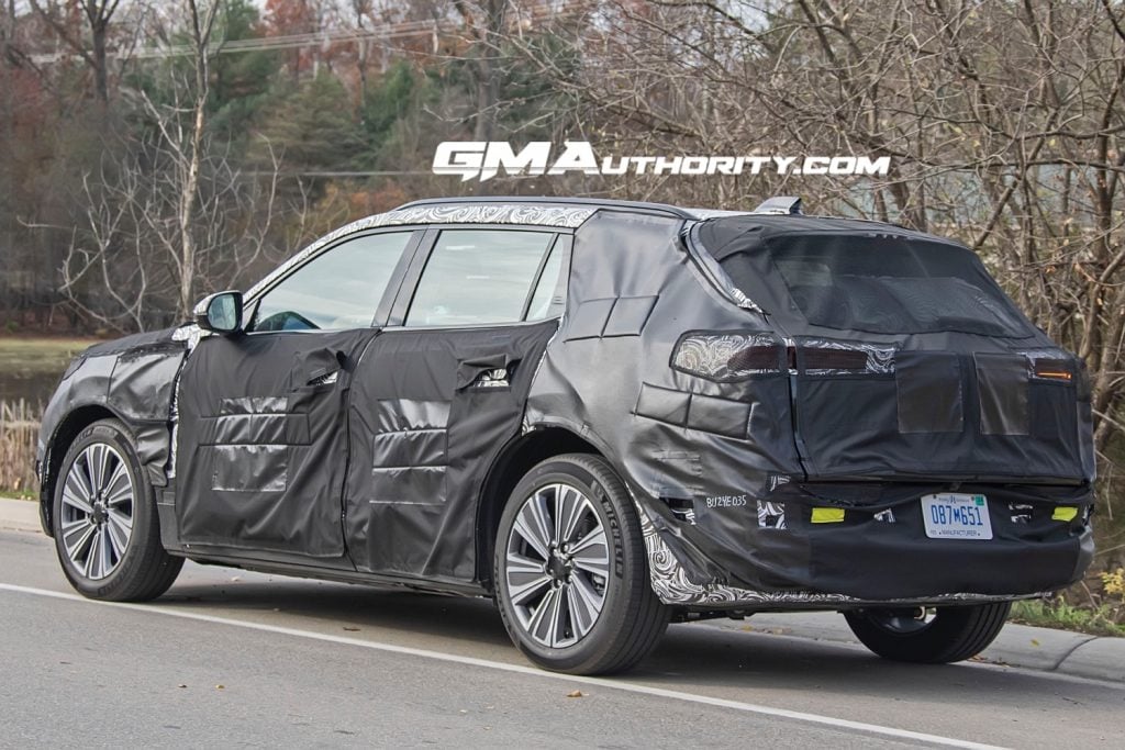 Rear three-quarters view of the 2025 Buick Electra, GM Authority spy shot.
