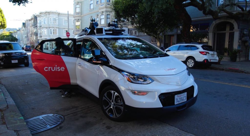 An autonomous Cruise Chevy Bolt EV in San Francisco.
