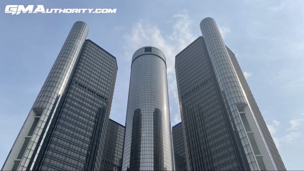 The GM Renaissance Center, official HQ for Mary Barra and other executives.