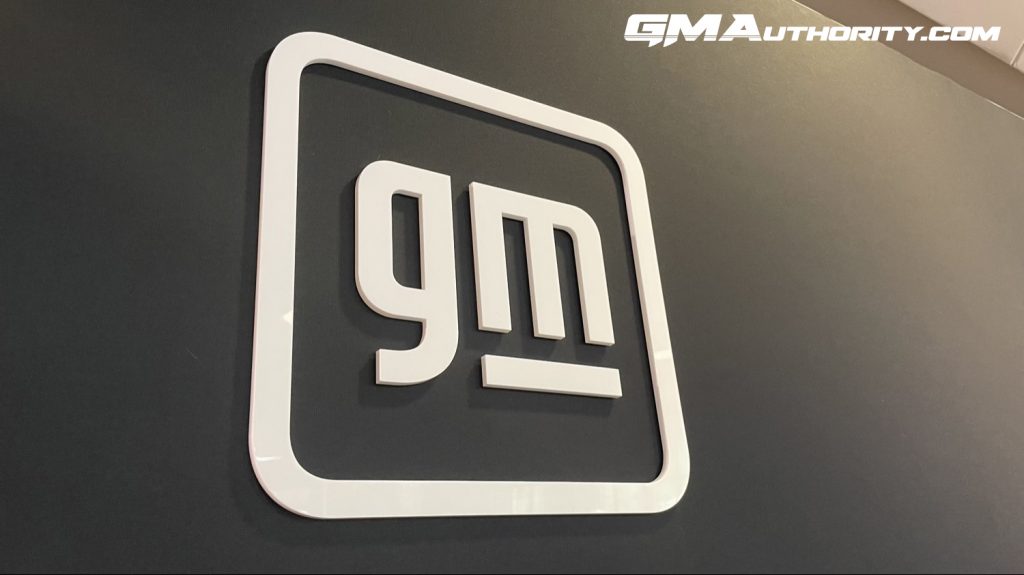 GM logo at the Renaissance Center in Michigan.