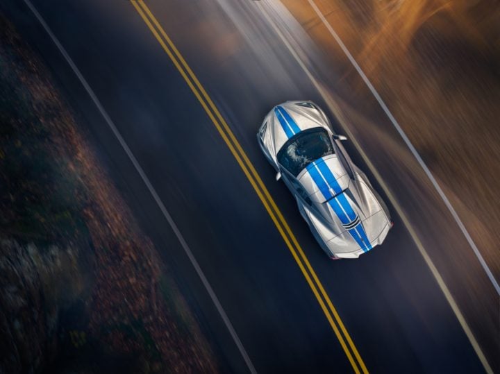 Chevy Corvette E-Ray driving.