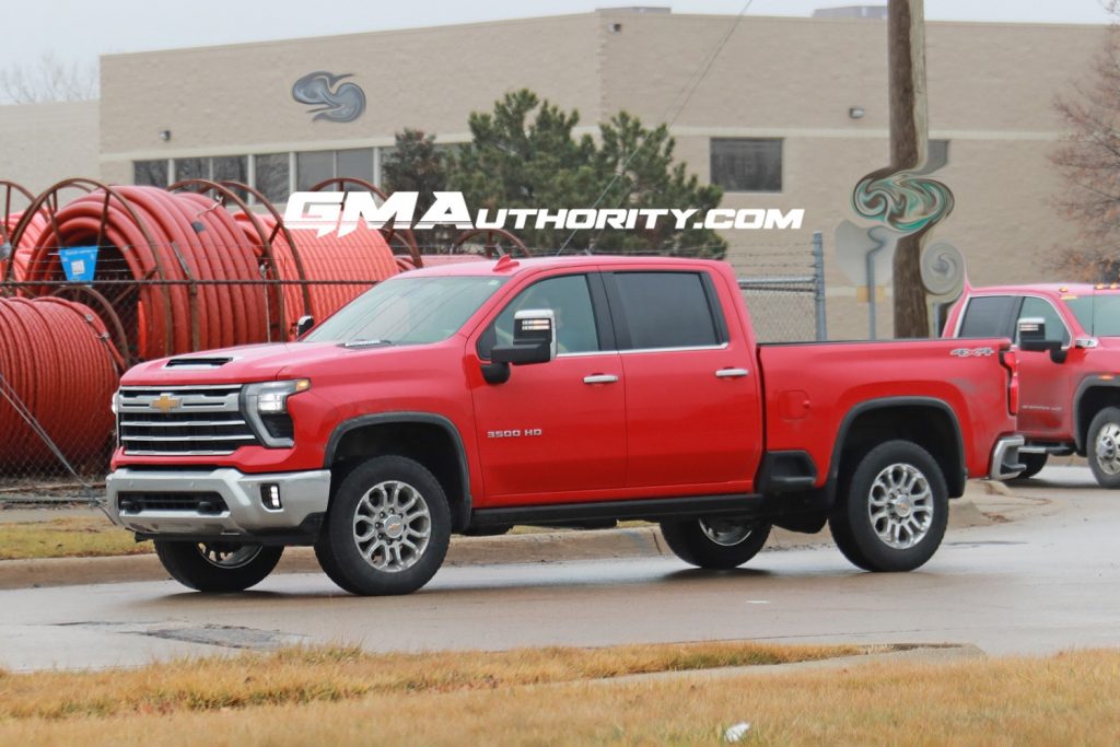 This 2024 Chevy Silverado 3500 HD LTZ in Red Hot paint was recently spotted undergoing testing.