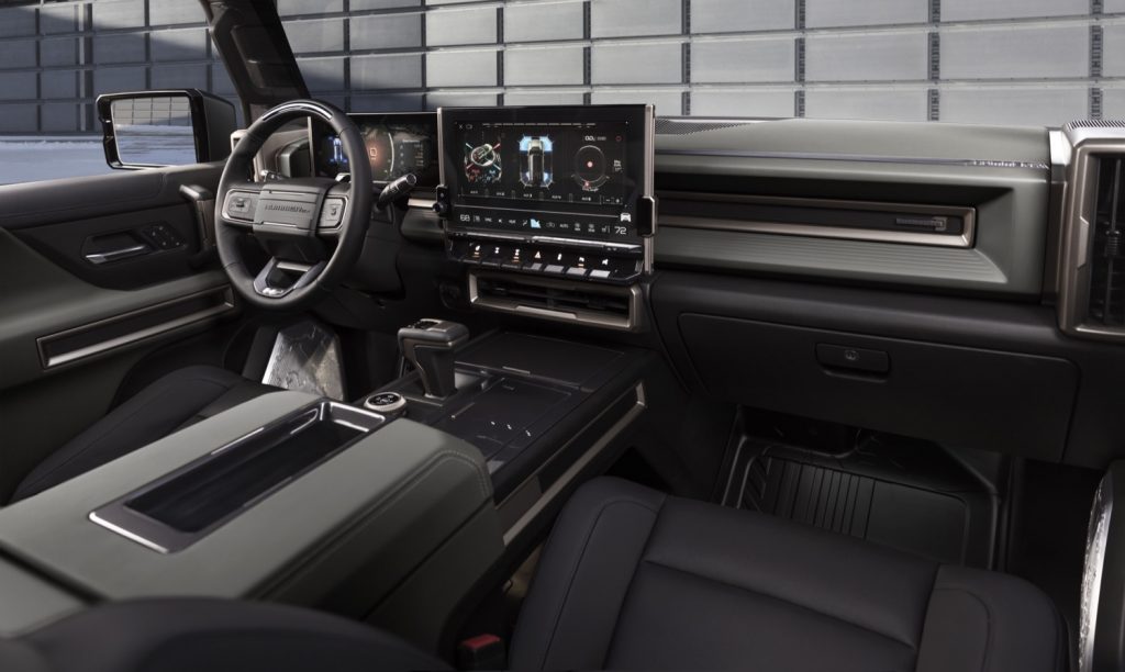 The interior of the GMC Hummer EV.