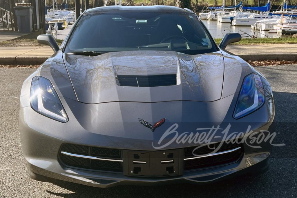 The front end of Colin Powell's 2015 Chevy Corvette Stingray.